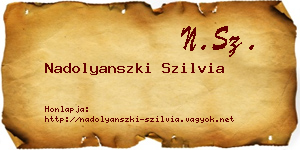 Nadolyanszki Szilvia névjegykártya