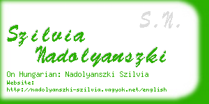 szilvia nadolyanszki business card